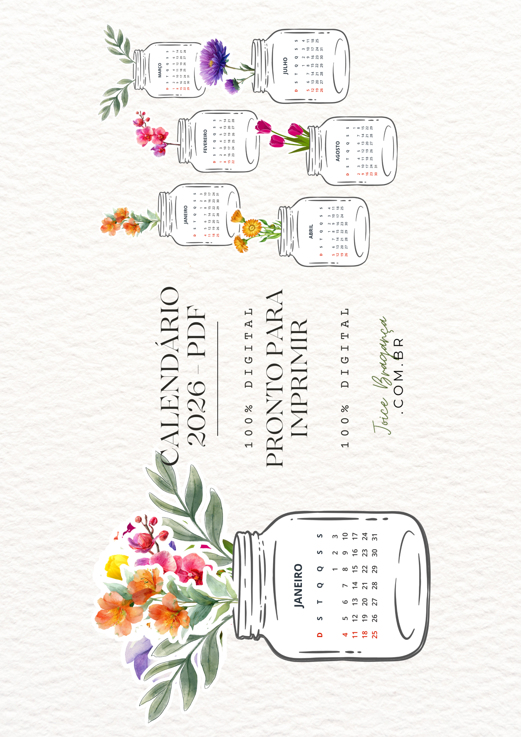 Calendário Interativo Floral