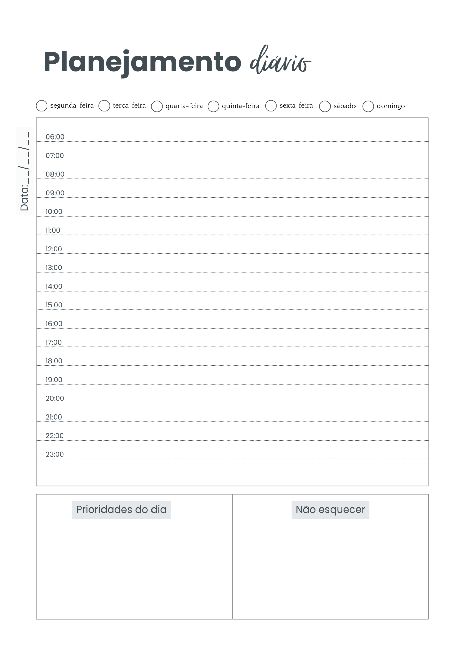 Planner Planejamento Diário